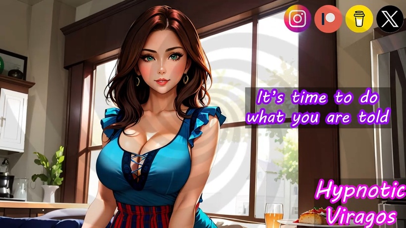 Hypnosis fantasy involving submission to a dominant babysitter Playful young seductress with a confident, commanding grin