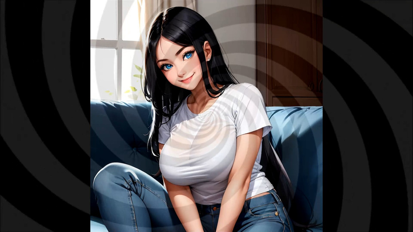 Hypnotic female friend asserting control during a movie night